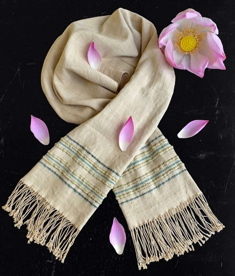 Lotus Scarf ⋆ Samatoa Lotus Textiles Pure and divine luxury scarf